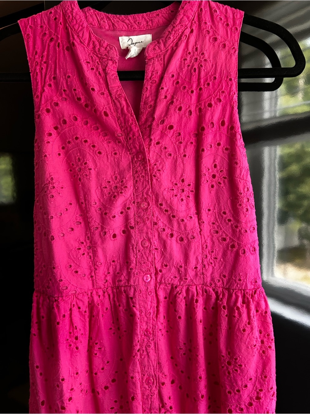 Pink Eyelet Cotton Dress - Small
